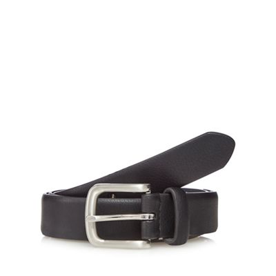 The Collection Black leather curved buckle belt